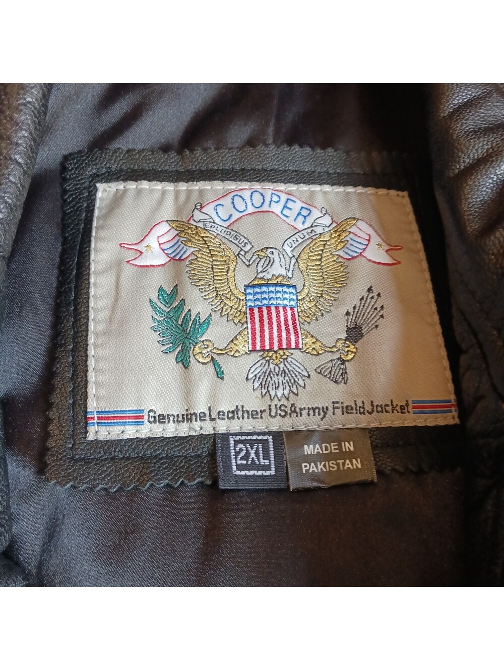 Cooper Genuine Leather US Army Field Jacket  Mens XXL Black Great Vintage - Picture 3 of 15